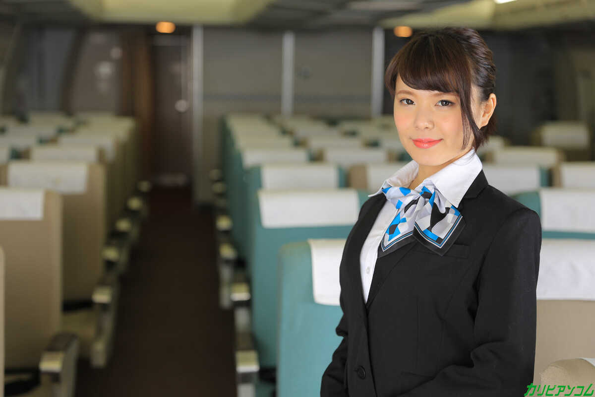 Japanese Stewardess Haruka Miura Gets Double-Penetrated By A Pervert And His Big Black Cock On The Plane