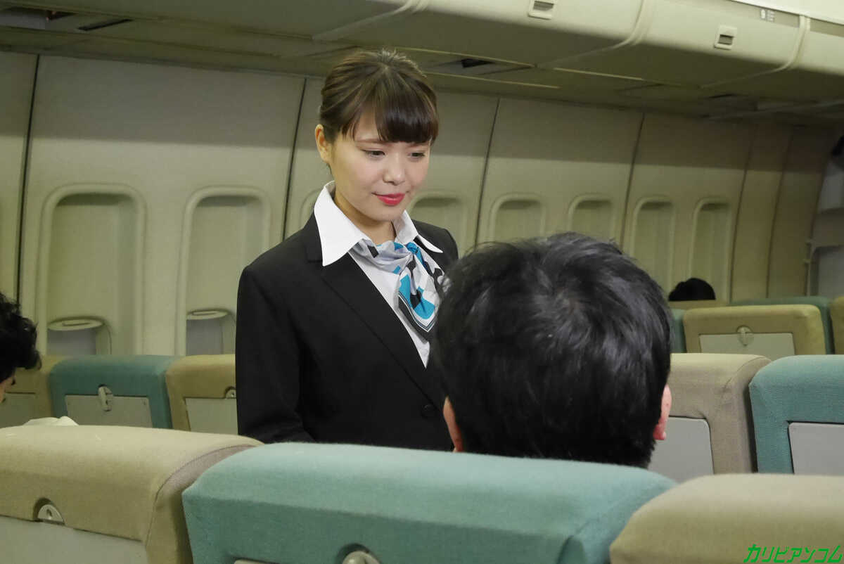Japanese Stewardess Haruka Miura Gets Double-Penetrated By A Pervert And His Big Black Cock On The Plane - Haruka Miura