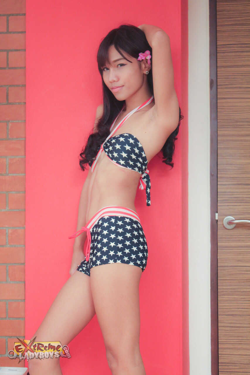 Innocent Asian Noey enjoys protected anal sex with her lover&#039;s petite shemale - Extreme Ladyboys