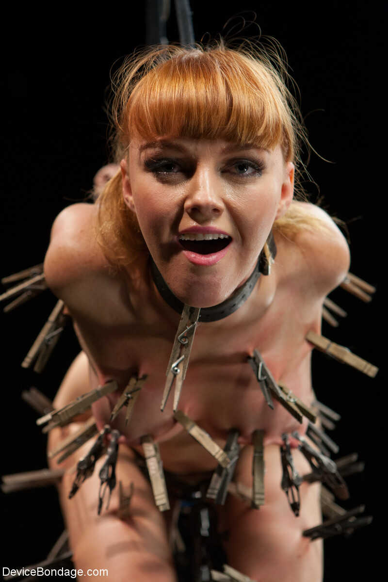 Tied-up redhead Marie McCray getting tormented by her master in the dungeon Redhead MILF Freckles Super Hot MILF Petite MI...
