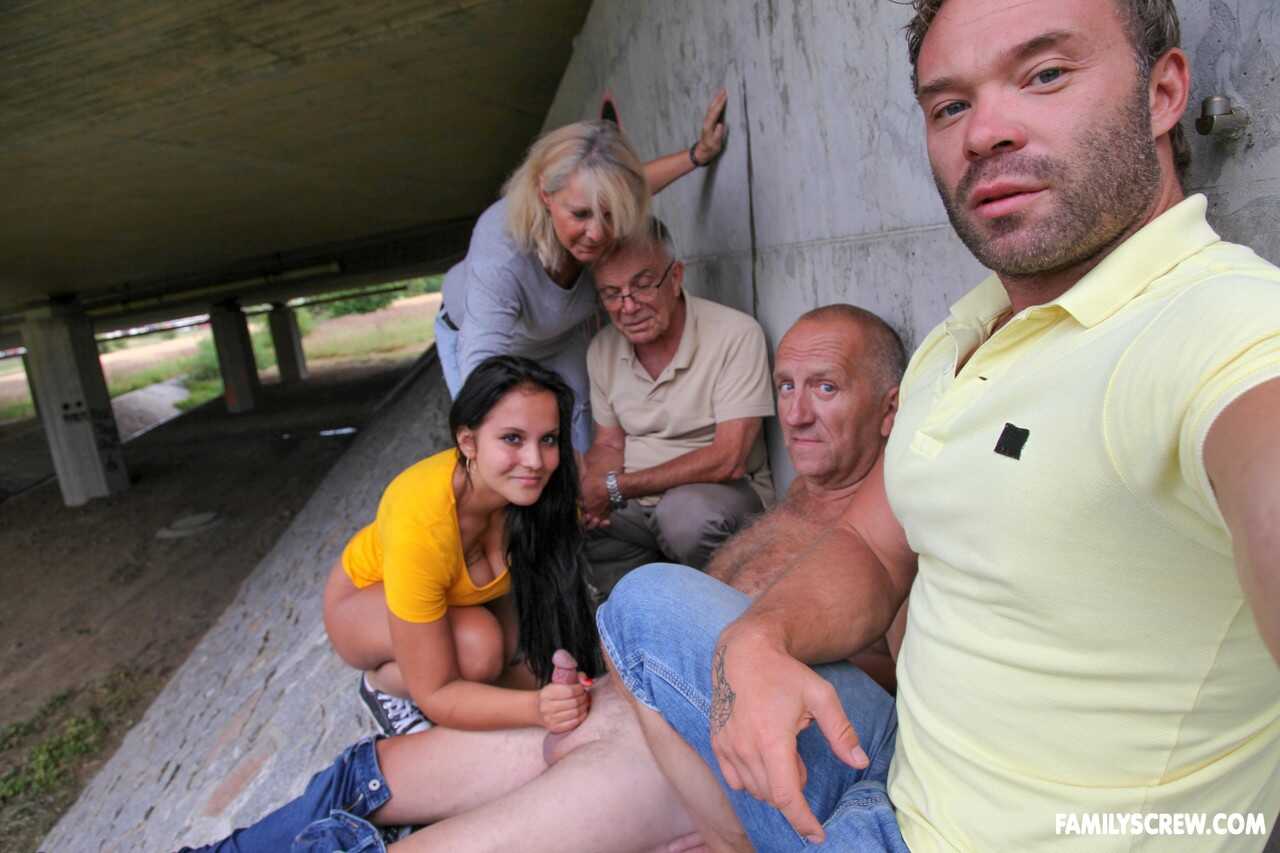 Mother-in-Law's Revenge: Two Horny Sluts Suck and Fuck Grandpa and His Grandson in a Kinky Foursome with a Dirty Gunt...