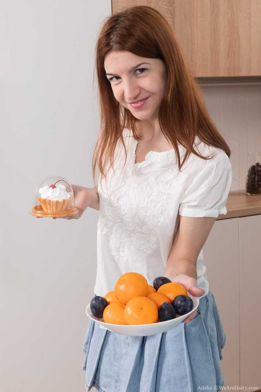 Charming American Atisha's Super Furry Cupcake Cunt Spreads After Eating A Cupcake - Atisha