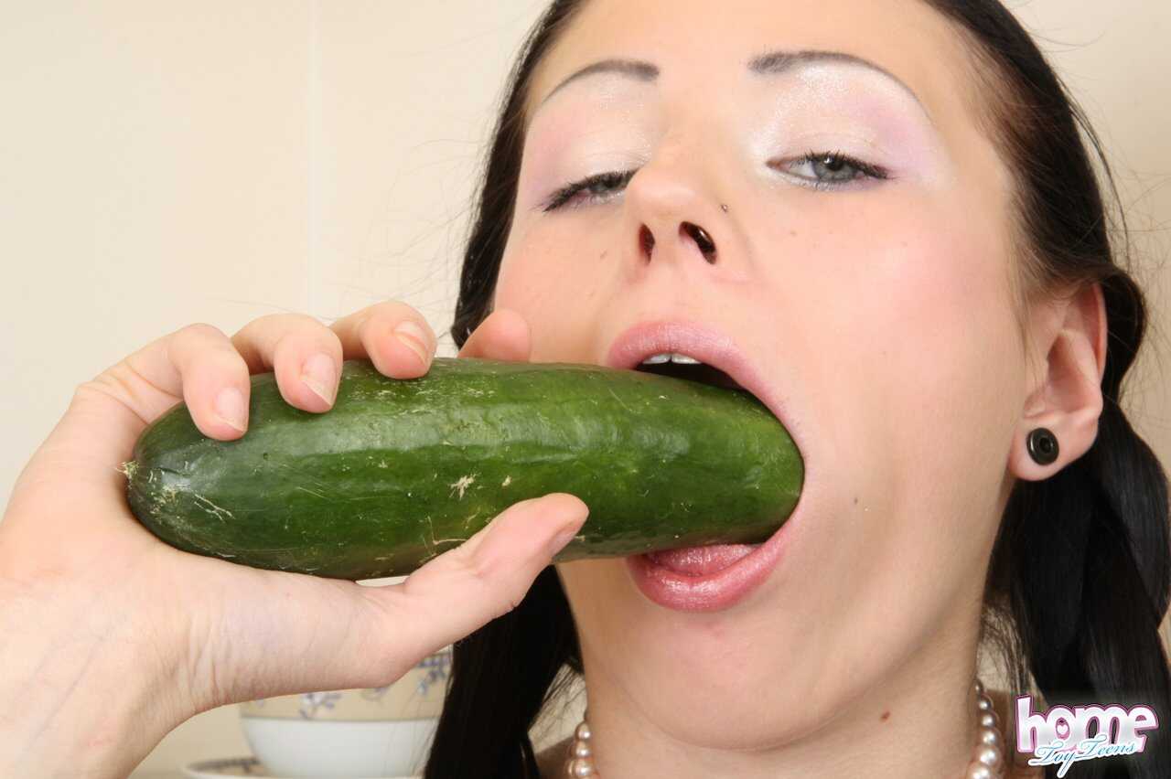 Brunette Irma's Cucumber Party