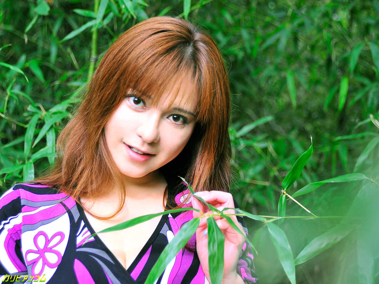 Svelte Japanese redhead Yuki Tsukamoto shows off her tight body in lustful poses before taking it doggystyle from a big di...