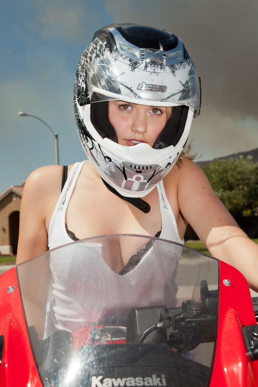 Blonde Tease Mia Malkova Rides the Motorcycle, Naked and Jealous! - Mia Malkova