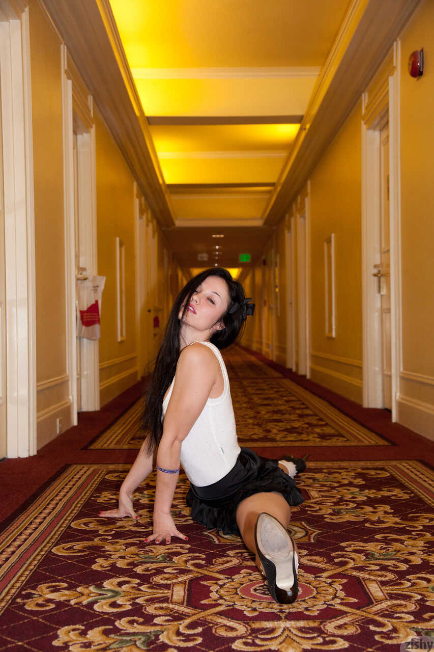 Flashing Logan Black Hair Petite Amateur Tease - Logan Drae