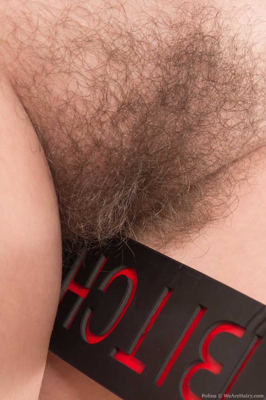 Curvy Polina Shows Off Her Big Tits and Hairy Cunt in Her Black Uniform - Polina