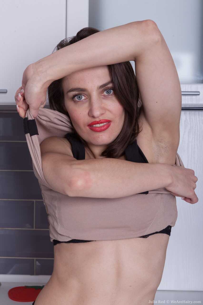 Exotic Julia Red Hairy Kitchen Nympho - Julia Red