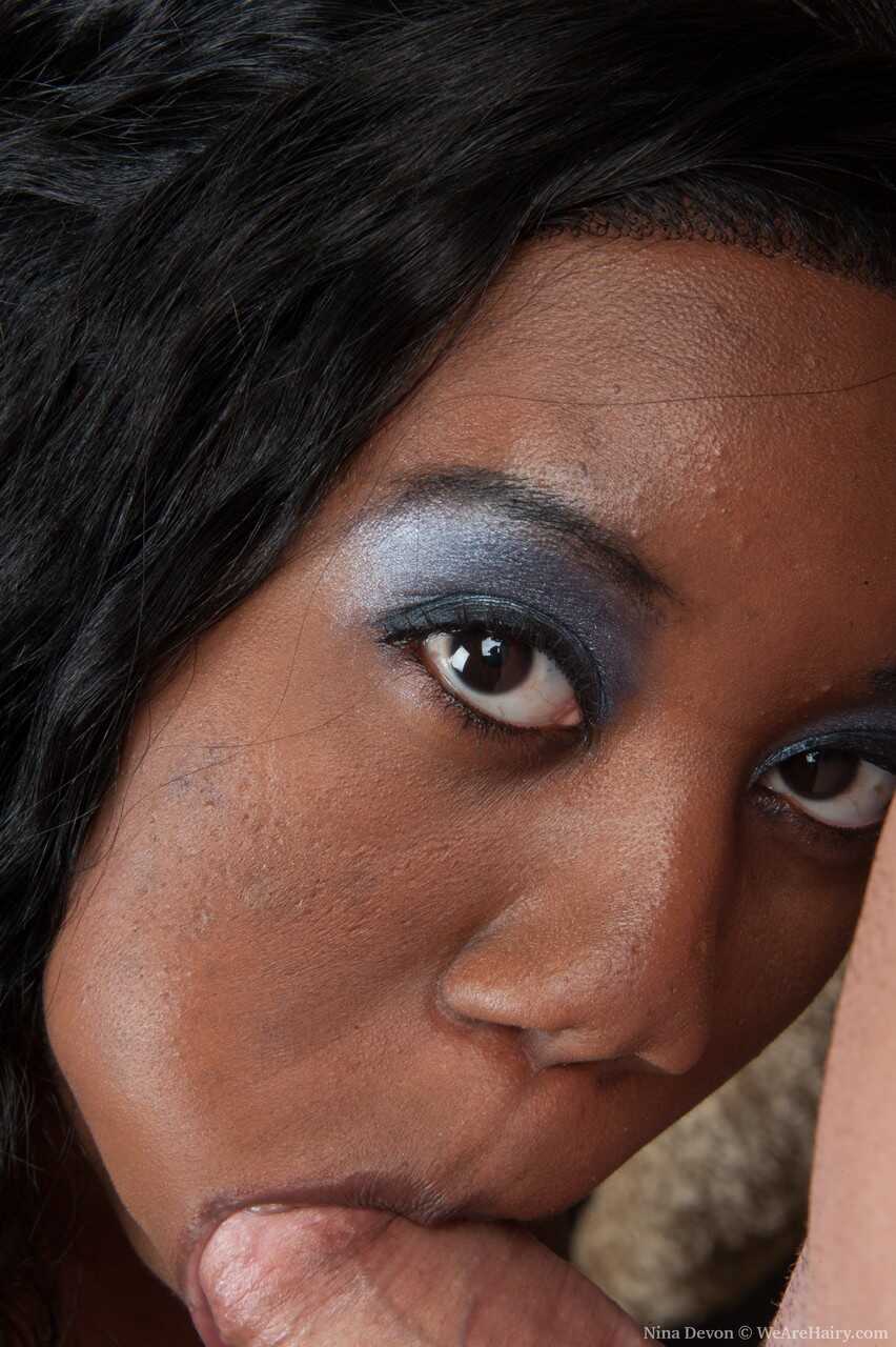 Nina Devon's Exotic Ebony Hairy Pussy Takes a Hardcore Banging and Gets Cum on It! - Nina Devon