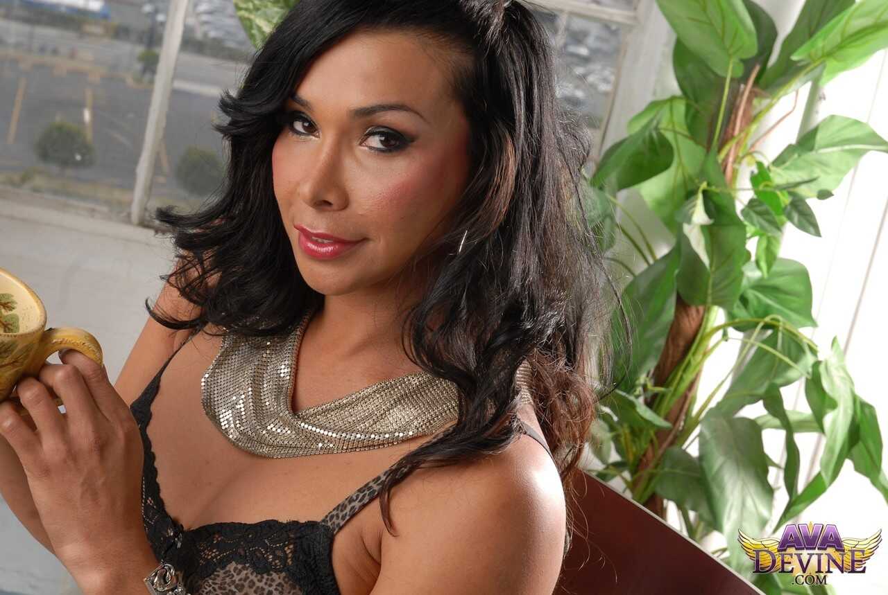 Booty MILF Ava Devine poses on the chair in sexy lingerie and stockings - Ava Devine, Vanity