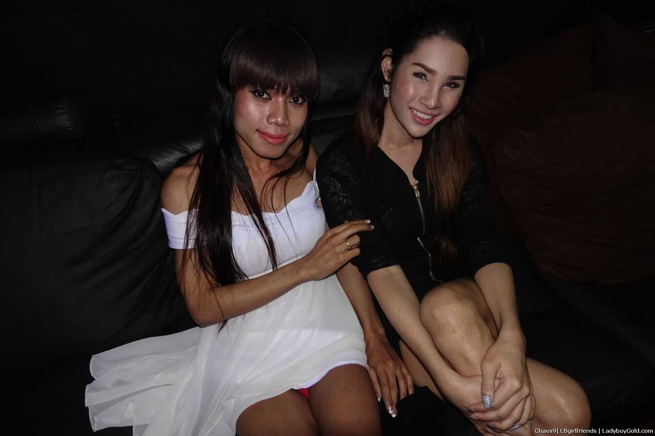 Blowjobs for the Cock-Craving Locals with Thai Shemale Whores in a Pattaya Bar - 