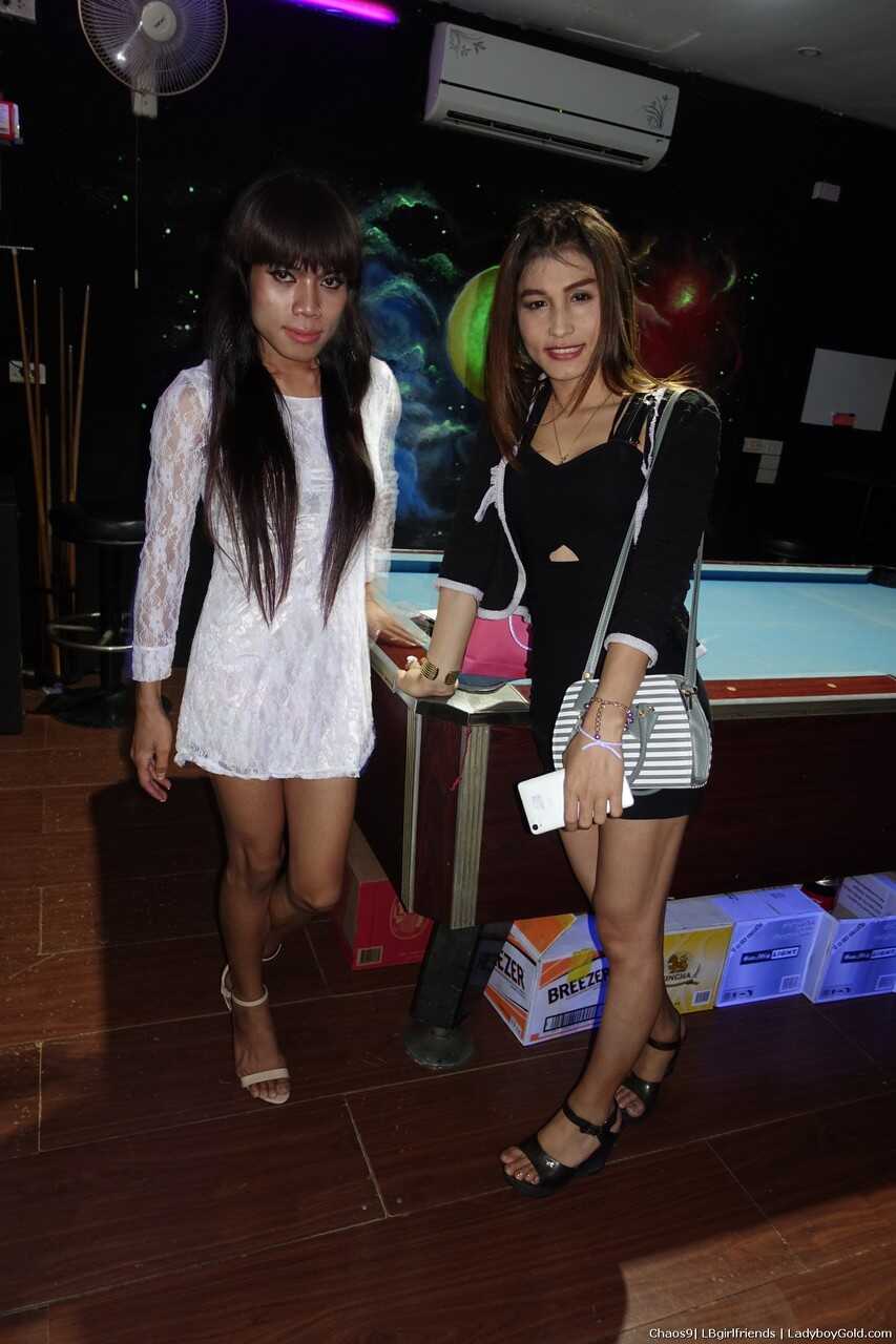 Blowjobs for the Cock-Craving Locals with Thai Shemale Whores in a Pattaya Bar - 