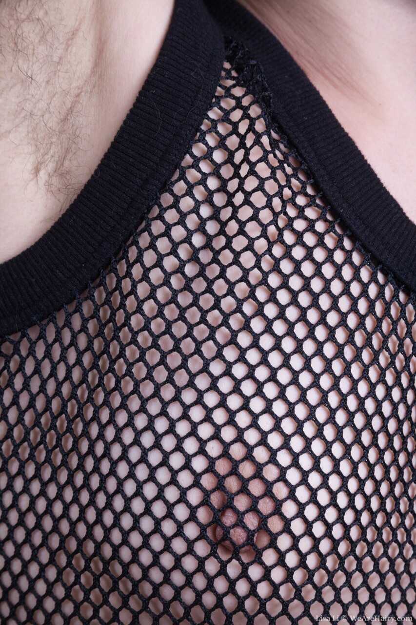 Lisa Li's Hairy Private Parts Striptease Skinny Brunette Exposes Her Coarse Bush - Lisa Li