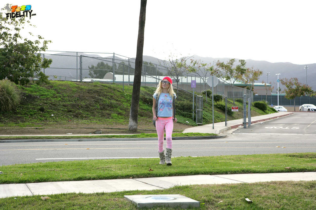 Innocent blonde schoolgirl Piper Perri gets naughty on the walk home from school. - Piper Perri