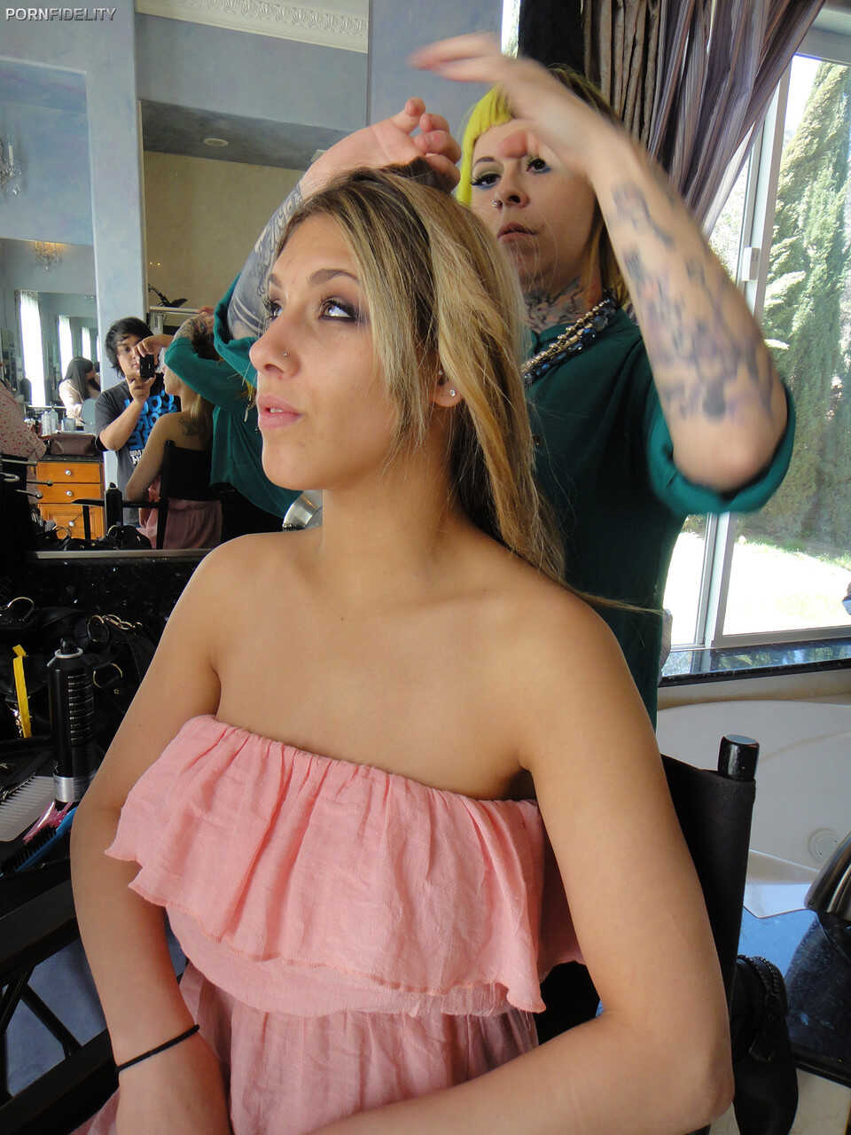 Pink Passion with Pouty Titties: Natasha Vega Gets Down and Dirty During a Makeup Session