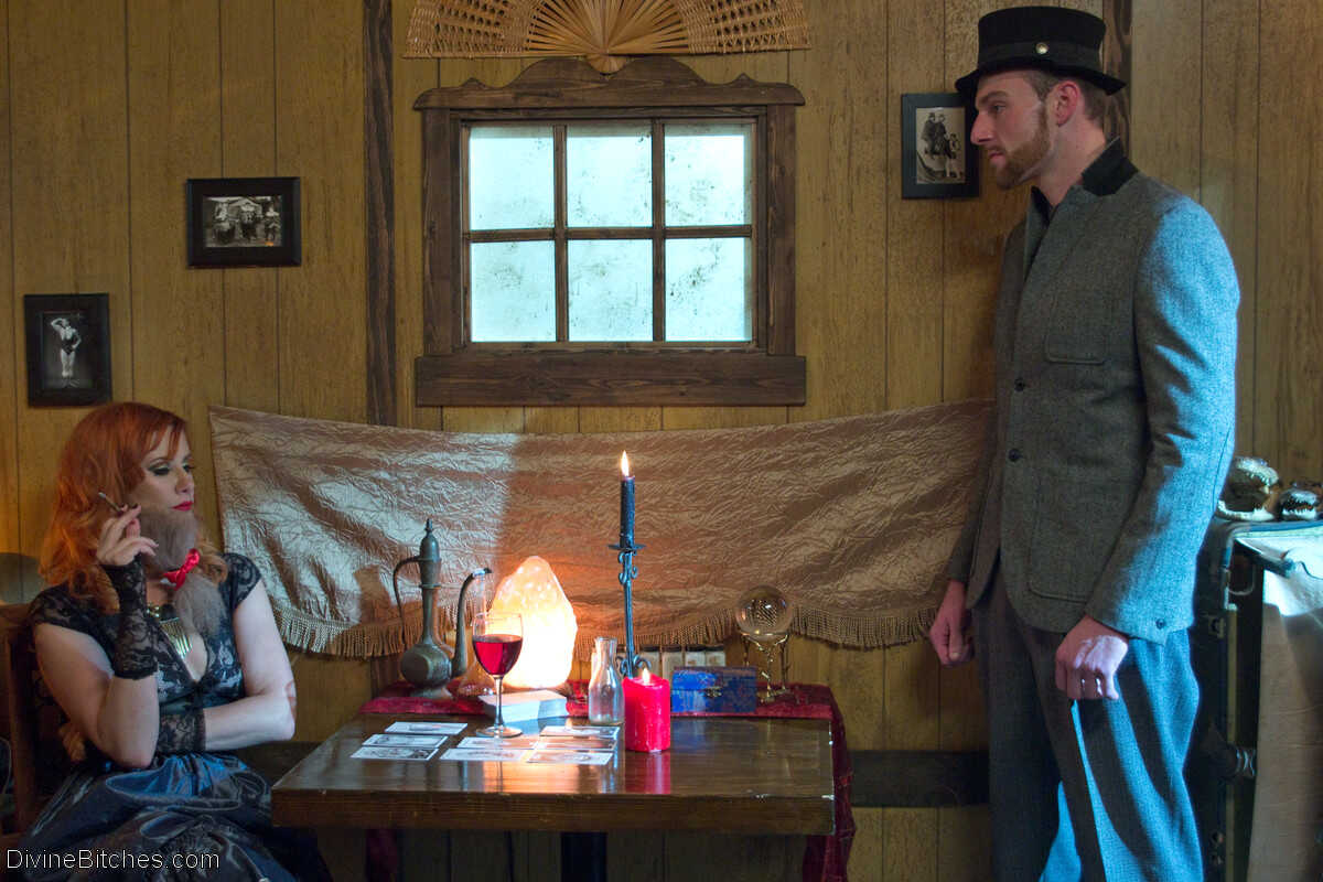 The Redheaded Fortune Teller: Maitresse Madeline Marlowe Jerks Cock While Foretelling Jimmy Bullet's Future - Jimmy B...