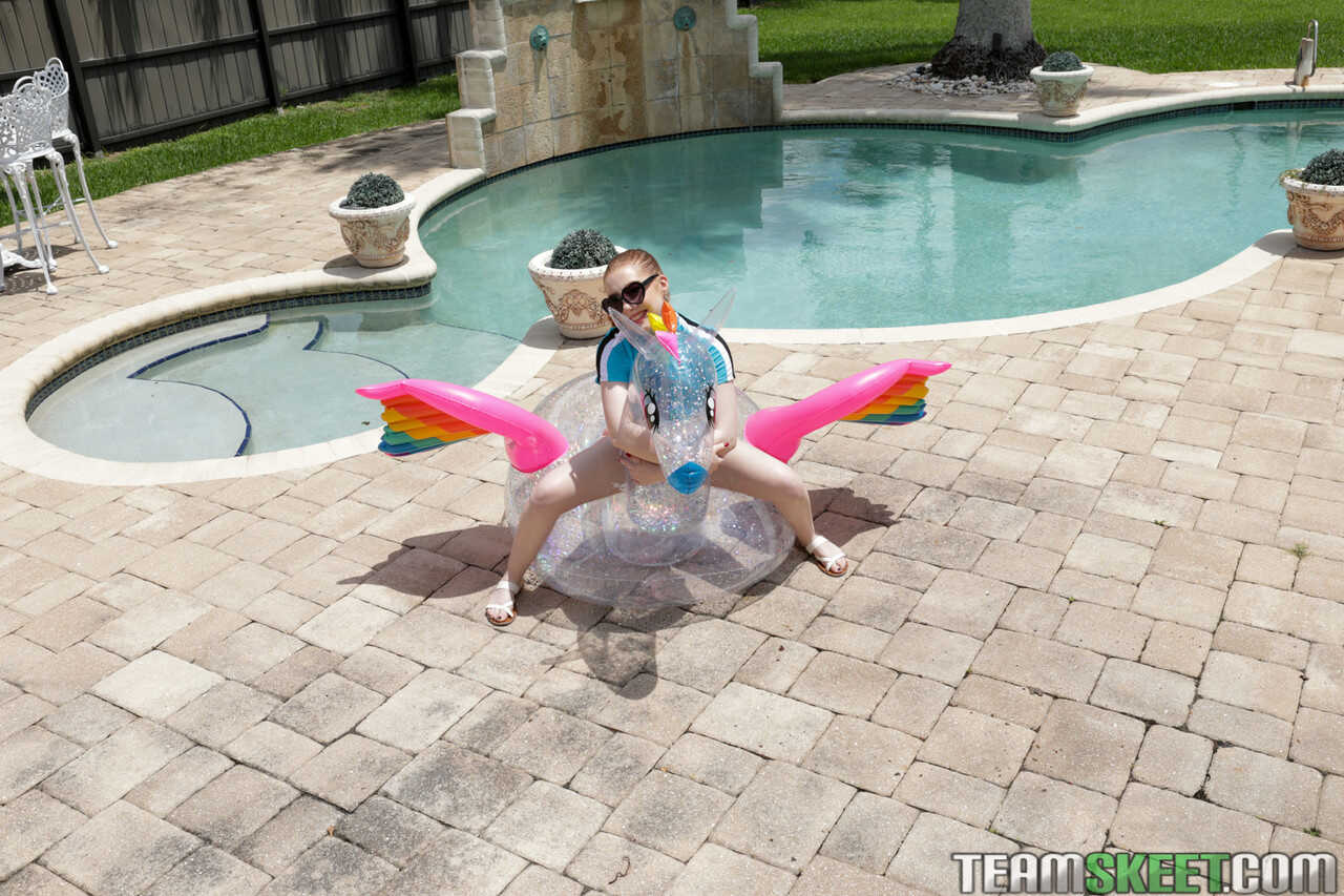Slim ginger teen Amber Addis gets her twat stuffed by a bald dude poolside  becomes  Ginger Twat Stuffer at the Poolside ....