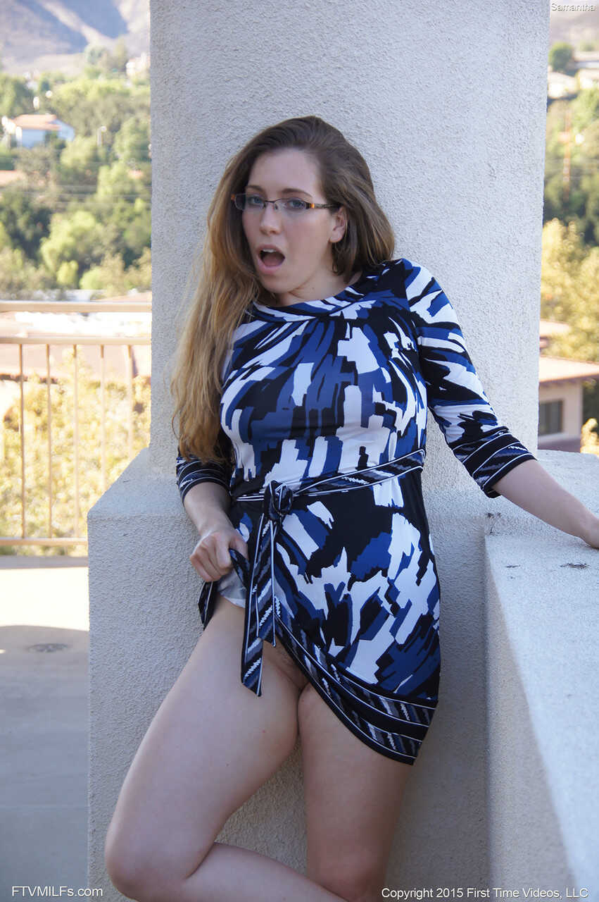 Sexy Samantha Grace shows off her curvy milf ass in a barely there panty upskirt - Samantha Grace