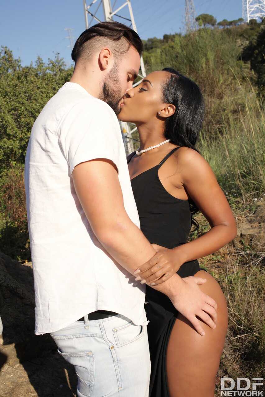 NoeMilk's Latina Teen Blowjob on the Beach: Ebony Slut Takes Hung White Lover's Cock - Noemilk