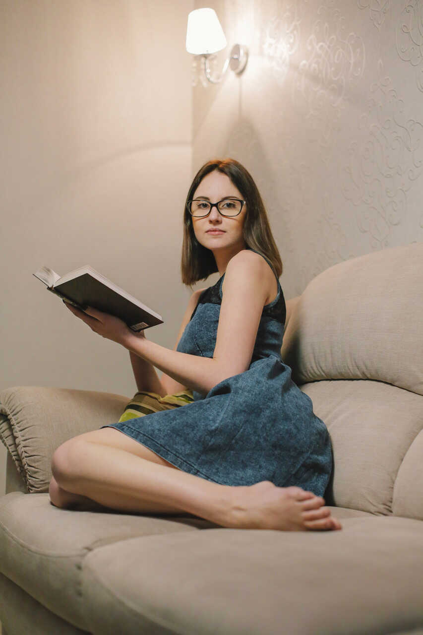 Sade Mare’s Nerdy Reading Pleasure: A Book-Loving Teen with a Small but Sensitive Pussy