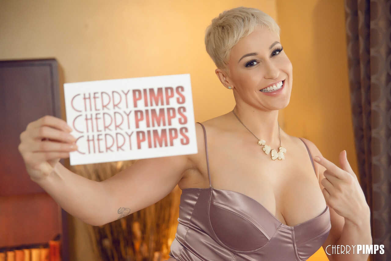 Blonde Beauty Alexis Adams Exposes Her Big Tits for the Camera, Pleasuring Herself with her Short-Haired MILF - Alexis Adams