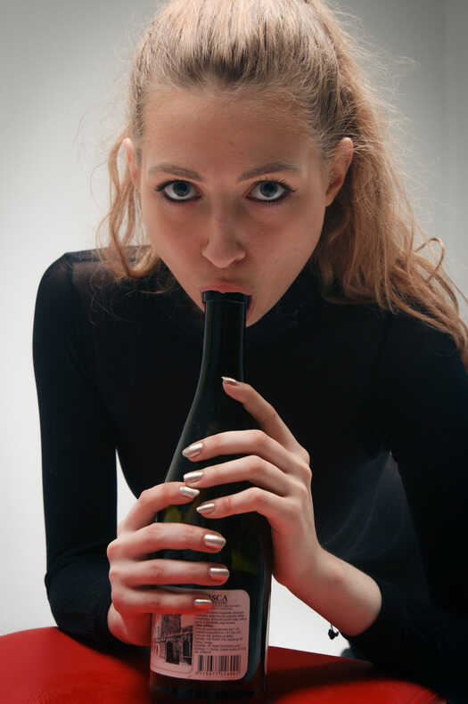 Teen Slut Areana Fox Puts an Entire Wine Bottle in Her Pussy While Wearing a Skintight Bodystocking! - Areana Fox