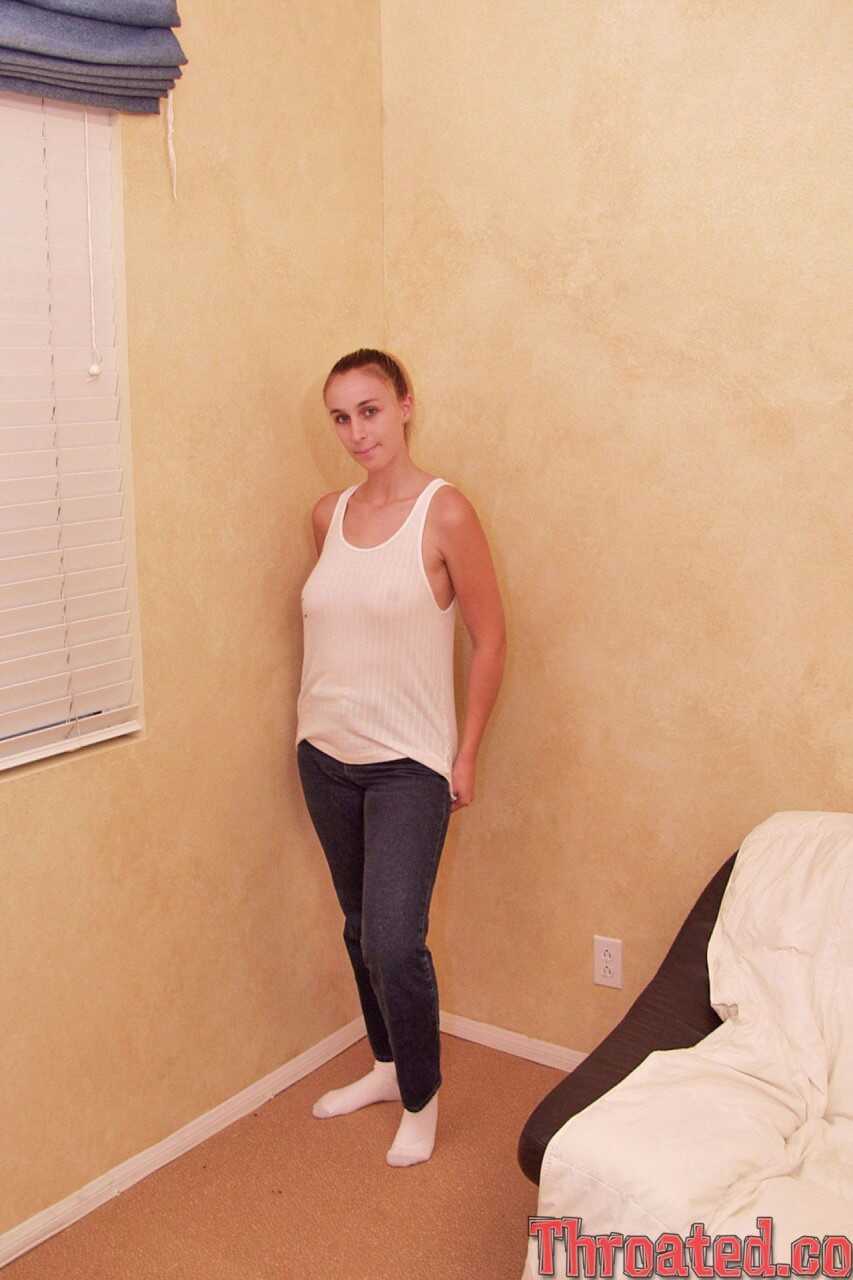 Plain looking blonde slut Juliet Flowers' submissive facial worship for a big cock - Juliet Flowers