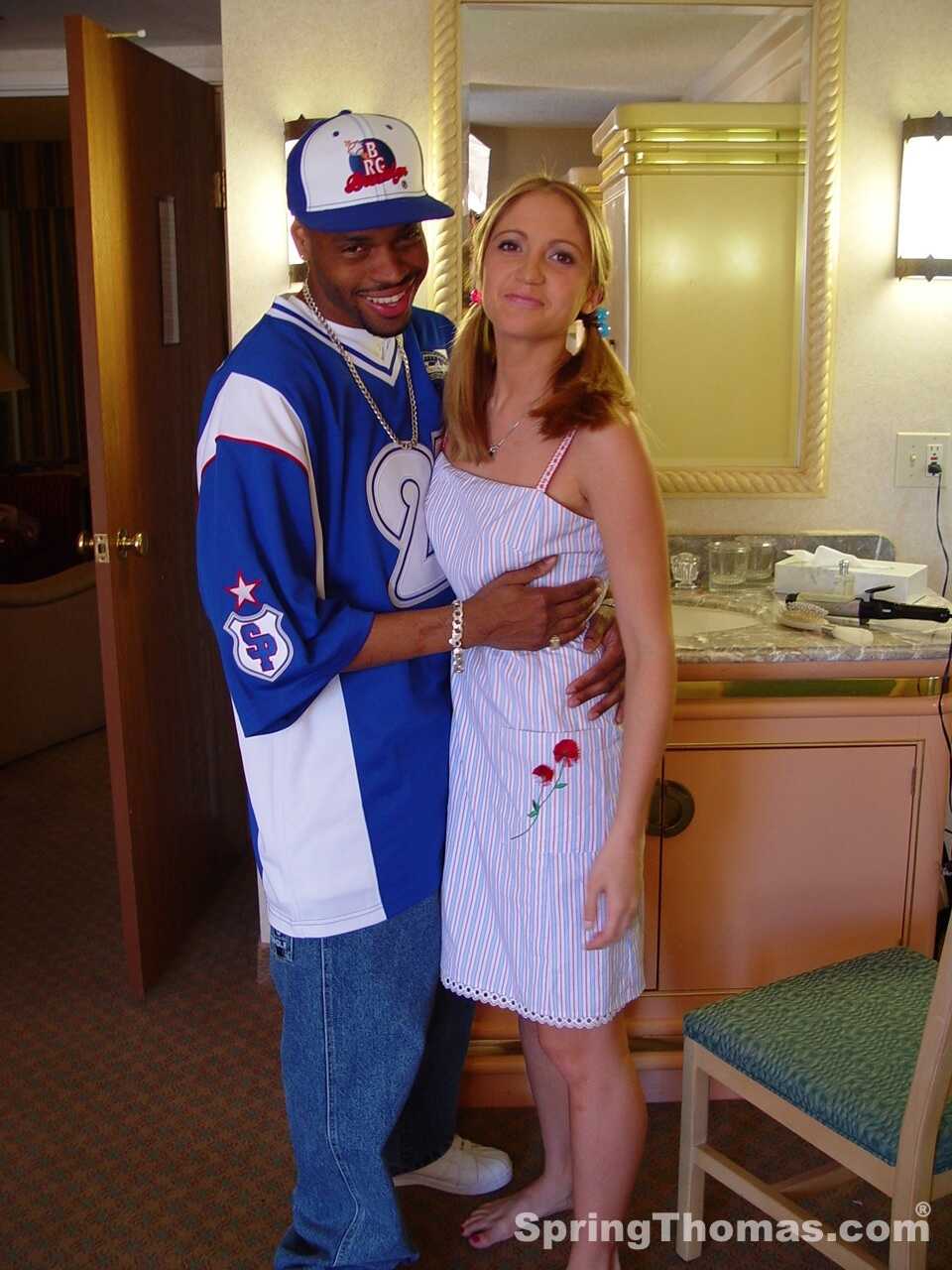 Spring's First Black Cock: Barely Legal Blond Girl Gets Jizzed on by a Dominating Black Man - Domineko, Spring Thomas