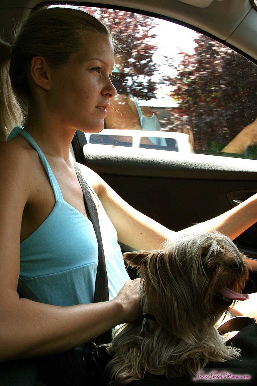Blonde Bombshell MILF Brings Her Cute Doggie for a Walk with Sophie Moone - Sophie Moone