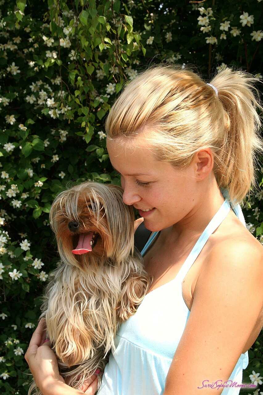 Blonde Bombshell MILF Brings Her Cute Doggie for a Walk with Sophie Moone - Sophie Moone