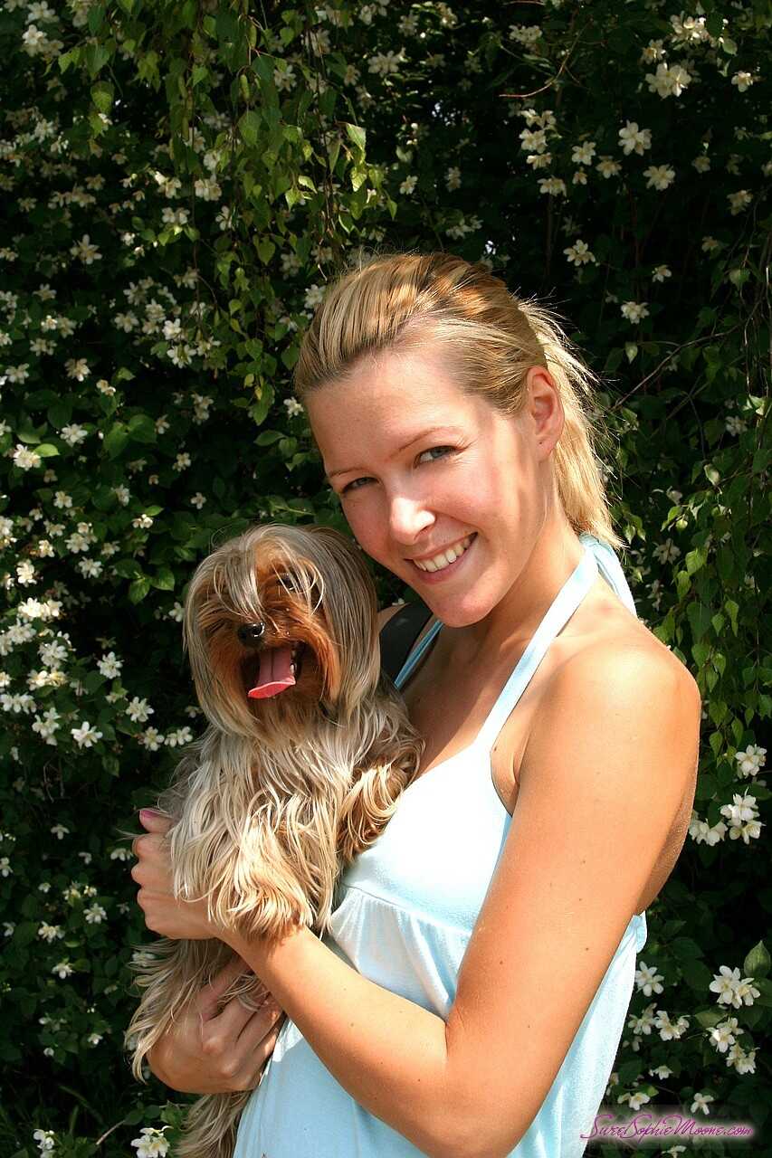 Blonde Bombshell MILF Brings Her Cute Doggie for a Walk with Sophie Moone - Sophie Moone