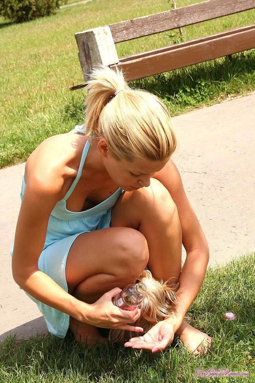 Blonde Bombshell MILF Brings Her Cute Doggie for a Walk with Sophie Moone - Sophie Moone