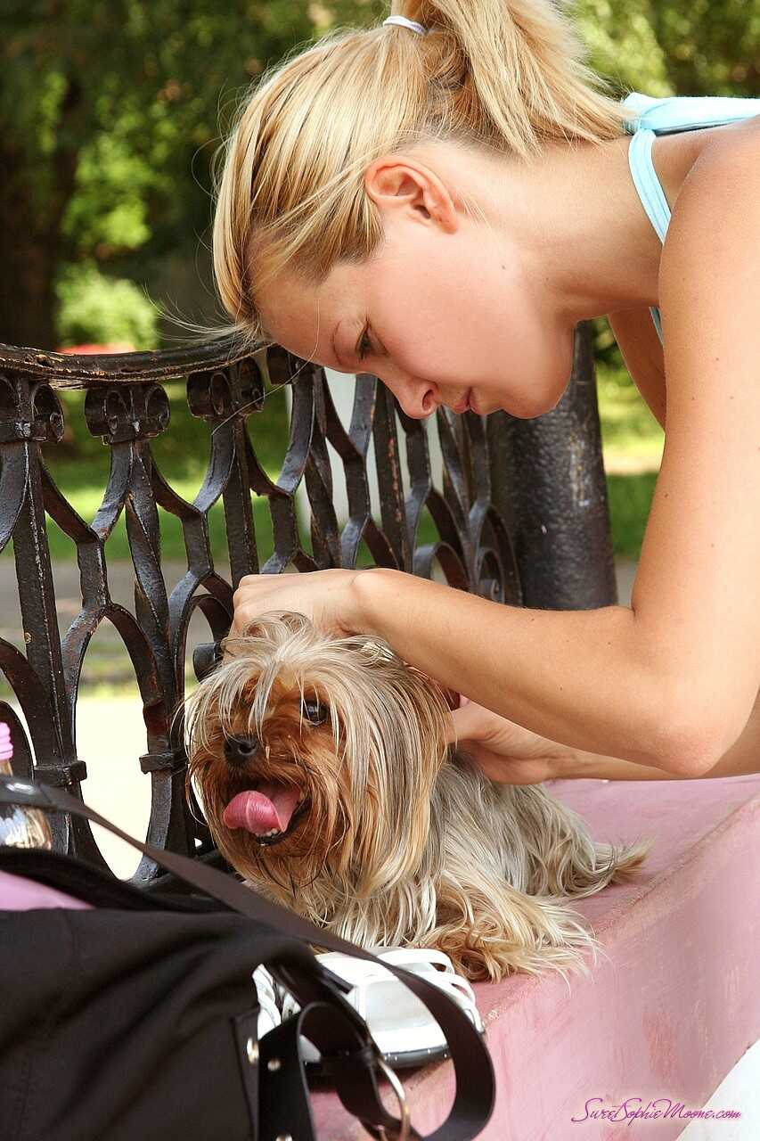 Blonde Bombshell MILF Brings Her Cute Doggie for a Walk with Sophie Moone - Sophie Moone