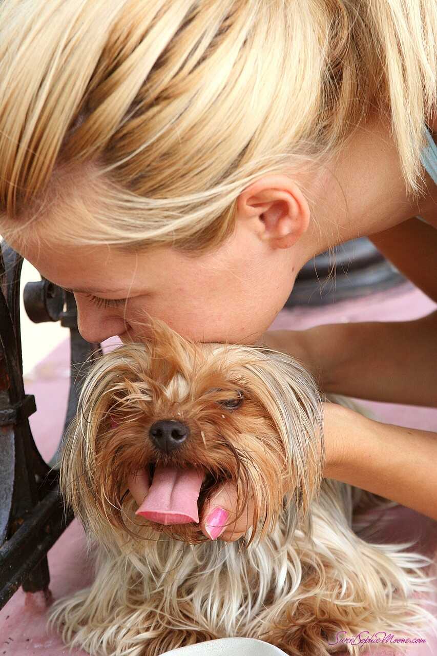 Blonde Bombshell MILF Brings Her Cute Doggie for a Walk with Sophie Moone - Sophie Moone