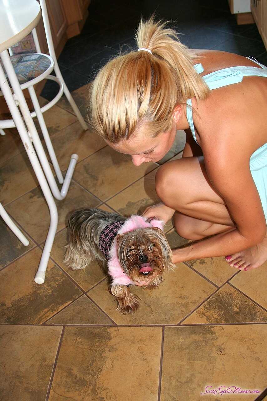 Blonde Bombshell MILF Brings Her Cute Doggie for a Walk with Sophie Moone - Sophie Moone