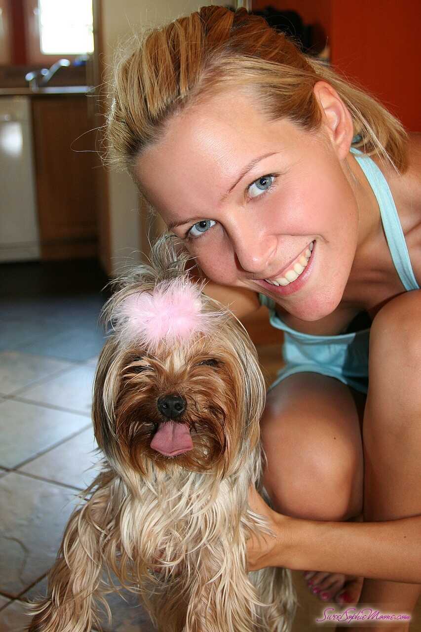 Blonde Bombshell MILF Brings Her Cute Doggie for a Walk with Sophie Moone - Sophie Moone