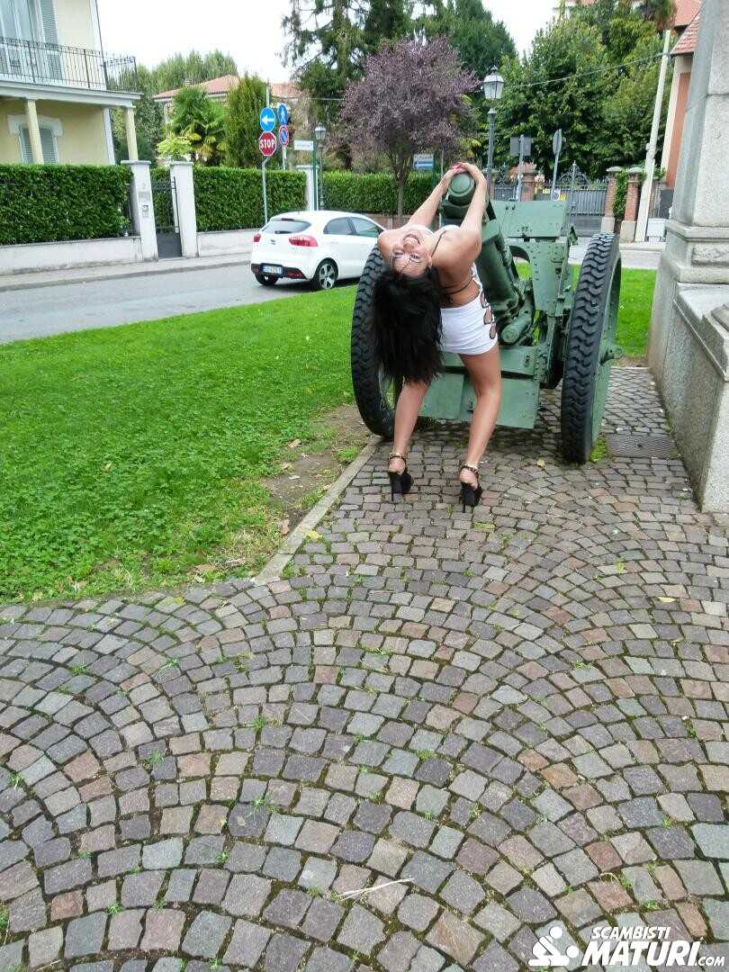 Public Flashing Fun for Amateur Brunette Floriana and her Swinger Partner PD Kevin! - Floriana, PD Kevin