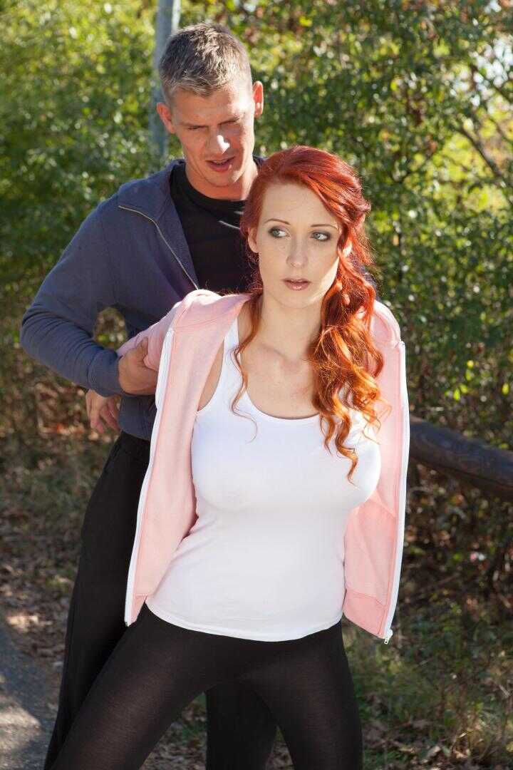 Sporty redhead Isabella Lui gets big tits creamed in the outdoor fuck and facial - Isabella Lui, Thomas J