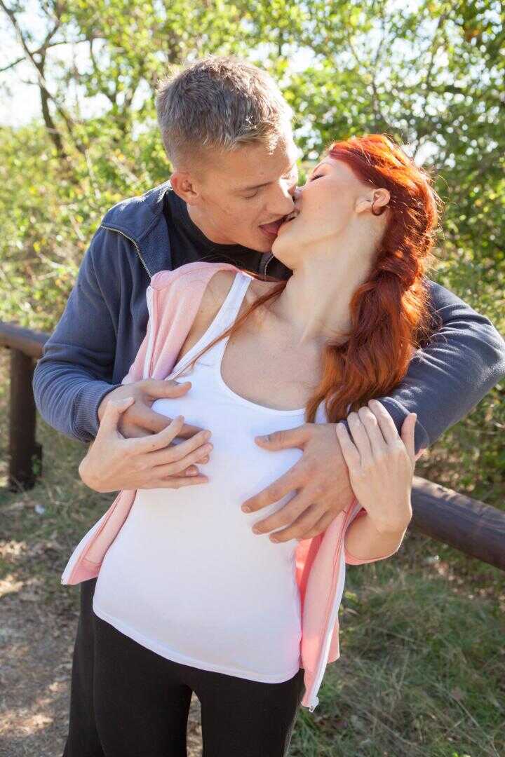 Sporty redhead Isabella Lui gets big tits creamed in the outdoor fuck and facial - Isabella Lui, Thomas J