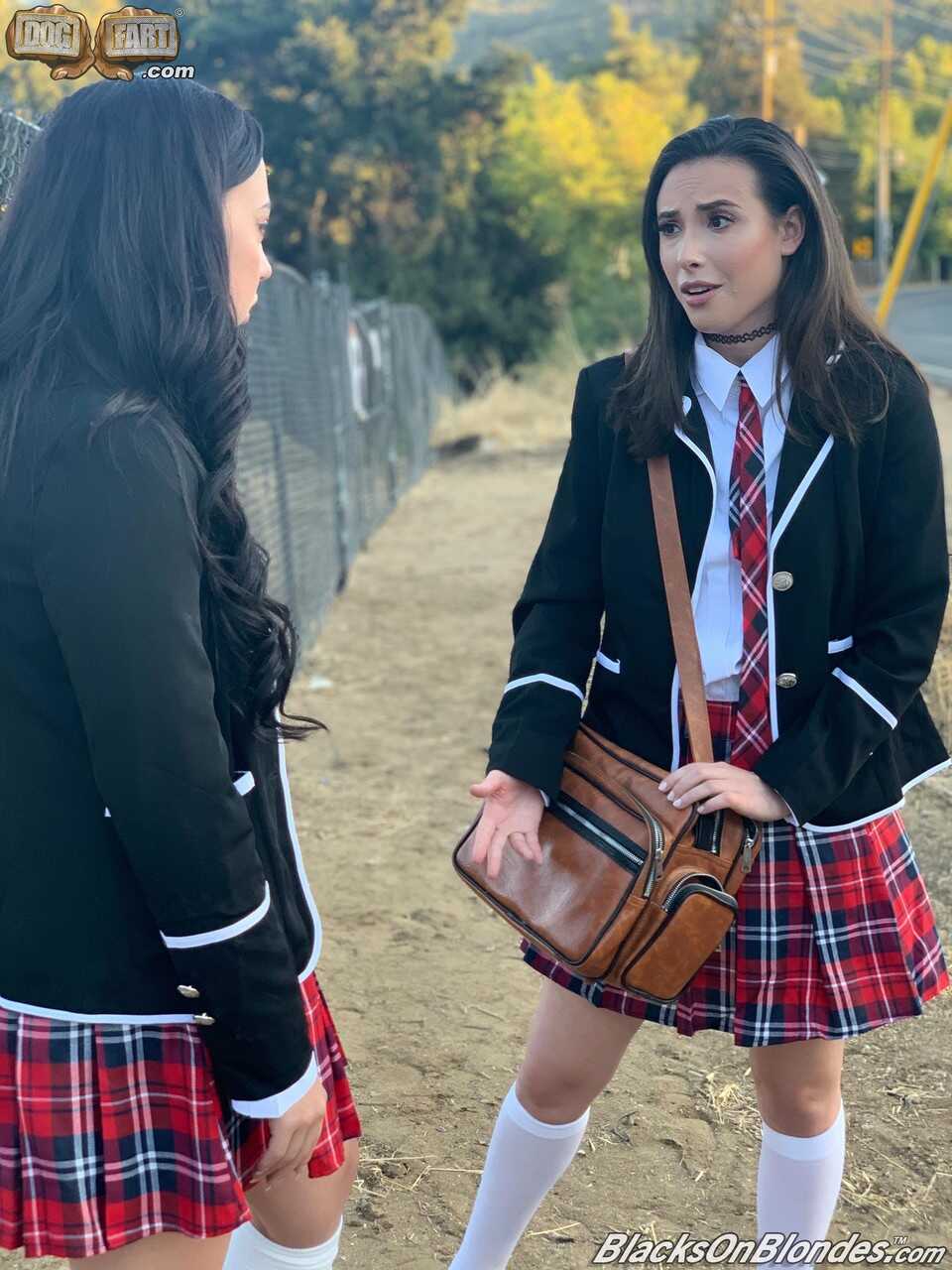 Naughty Schoolgirls Suck and Swallow a Jumbo Black Cock on Spooky Halloween Night - Casey Calvert, Louie Smalls, Whitney W...