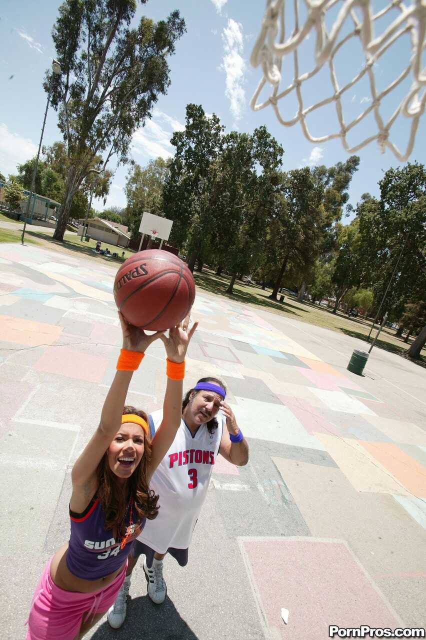 Latina In Tiny Shorts: Isis Taylor Scores With Porn Legend Ron Jeremy On The Basketball Court - Isis Taylor, Ron Jeremy