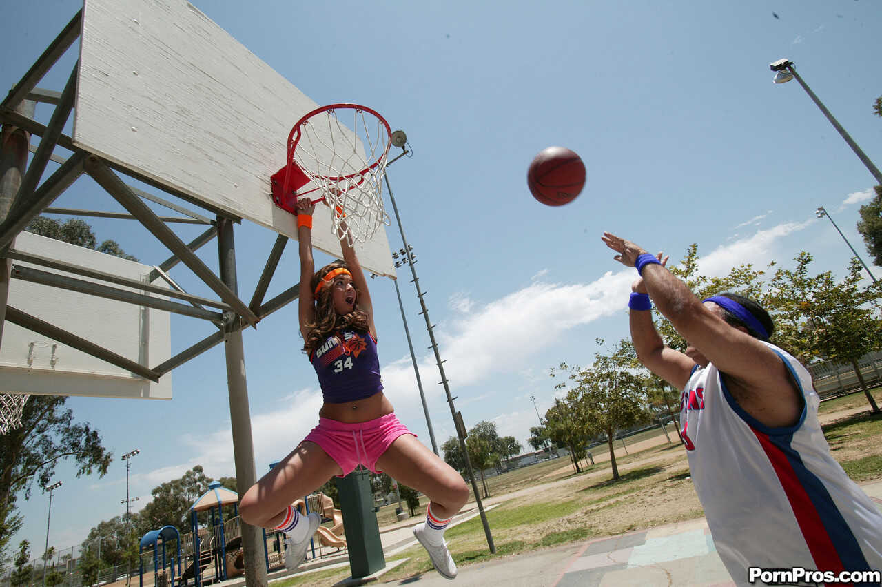 Latina In Tiny Shorts: Isis Taylor Scores With Porn Legend Ron Jeremy On The Basketball Court - Isis Taylor, Ron Jeremy