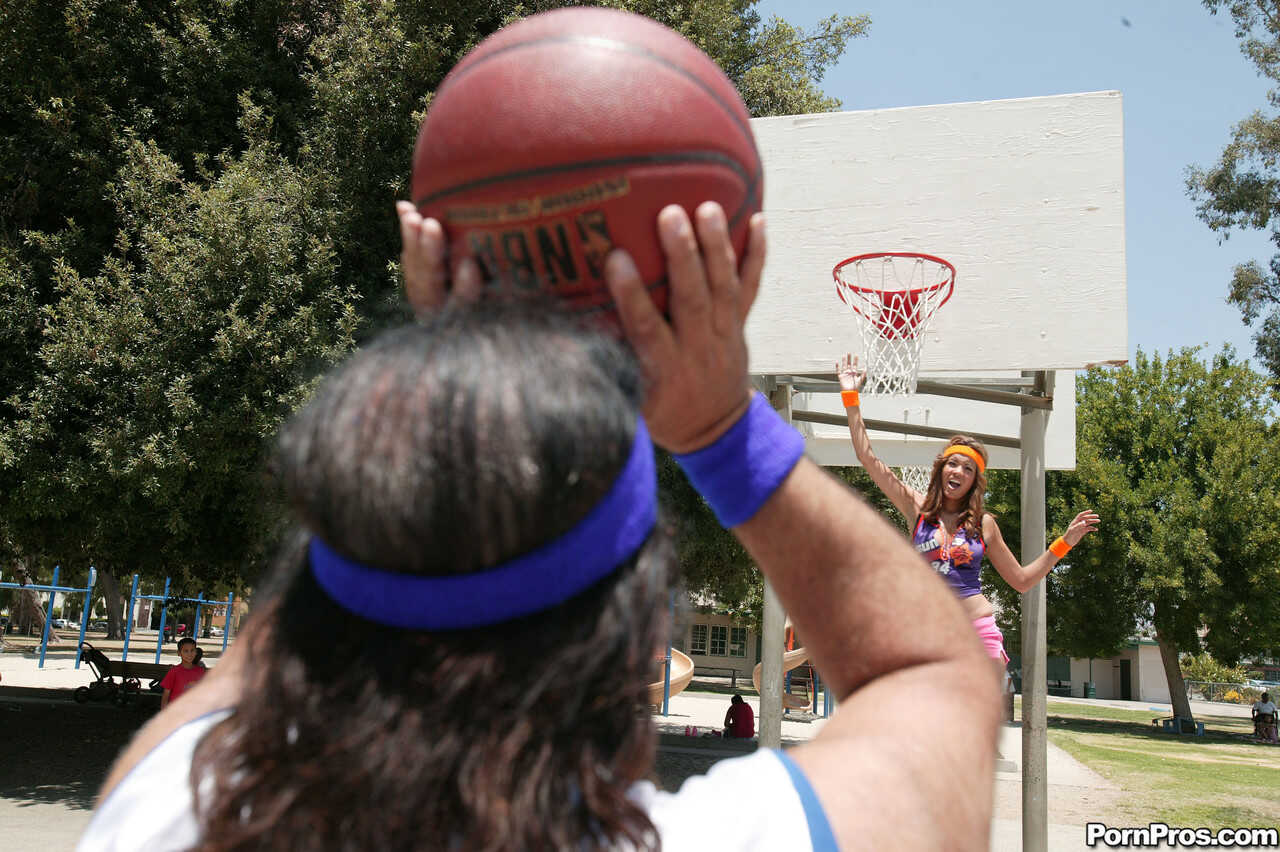 Latina In Tiny Shorts: Isis Taylor Scores With Porn Legend Ron Jeremy On The Basketball Court - Isis Taylor, Ron Jeremy