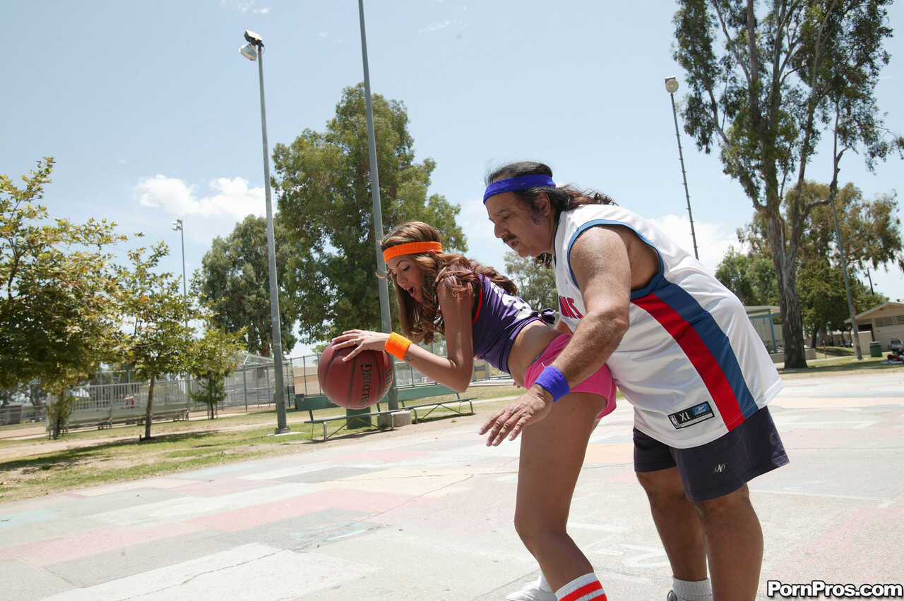 Latina In Tiny Shorts: Isis Taylor Scores With Porn Legend Ron Jeremy On The Basketball Court - Isis Taylor, Ron Jeremy
