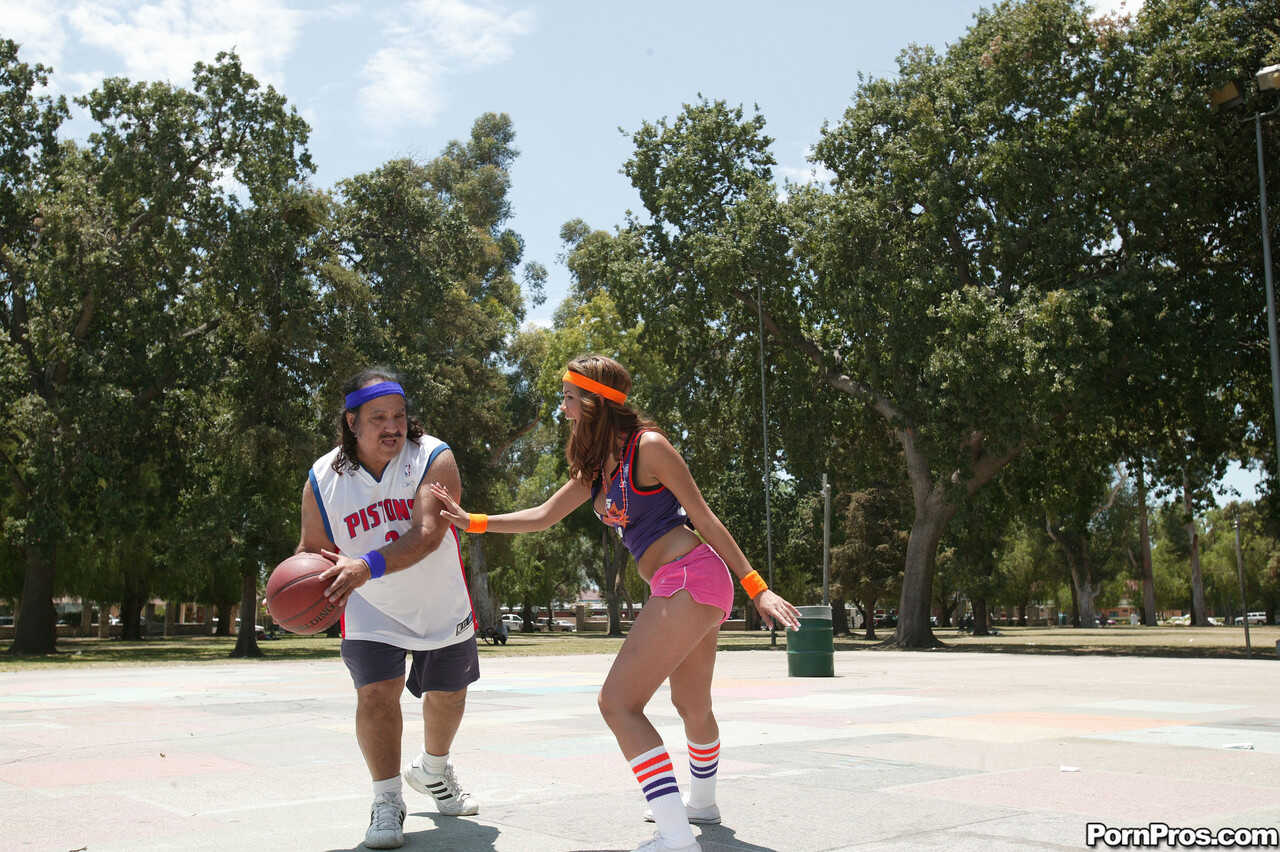 Latina In Tiny Shorts: Isis Taylor Scores With Porn Legend Ron Jeremy On The Basketball Court - Isis Taylor, Ron Jeremy