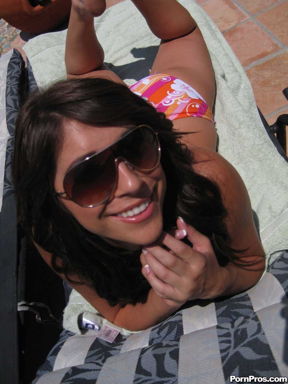 Cheating Wife Miley Ann Shows Off Her Medium Tits While Cutting Loose In The Pool - Miley Ann