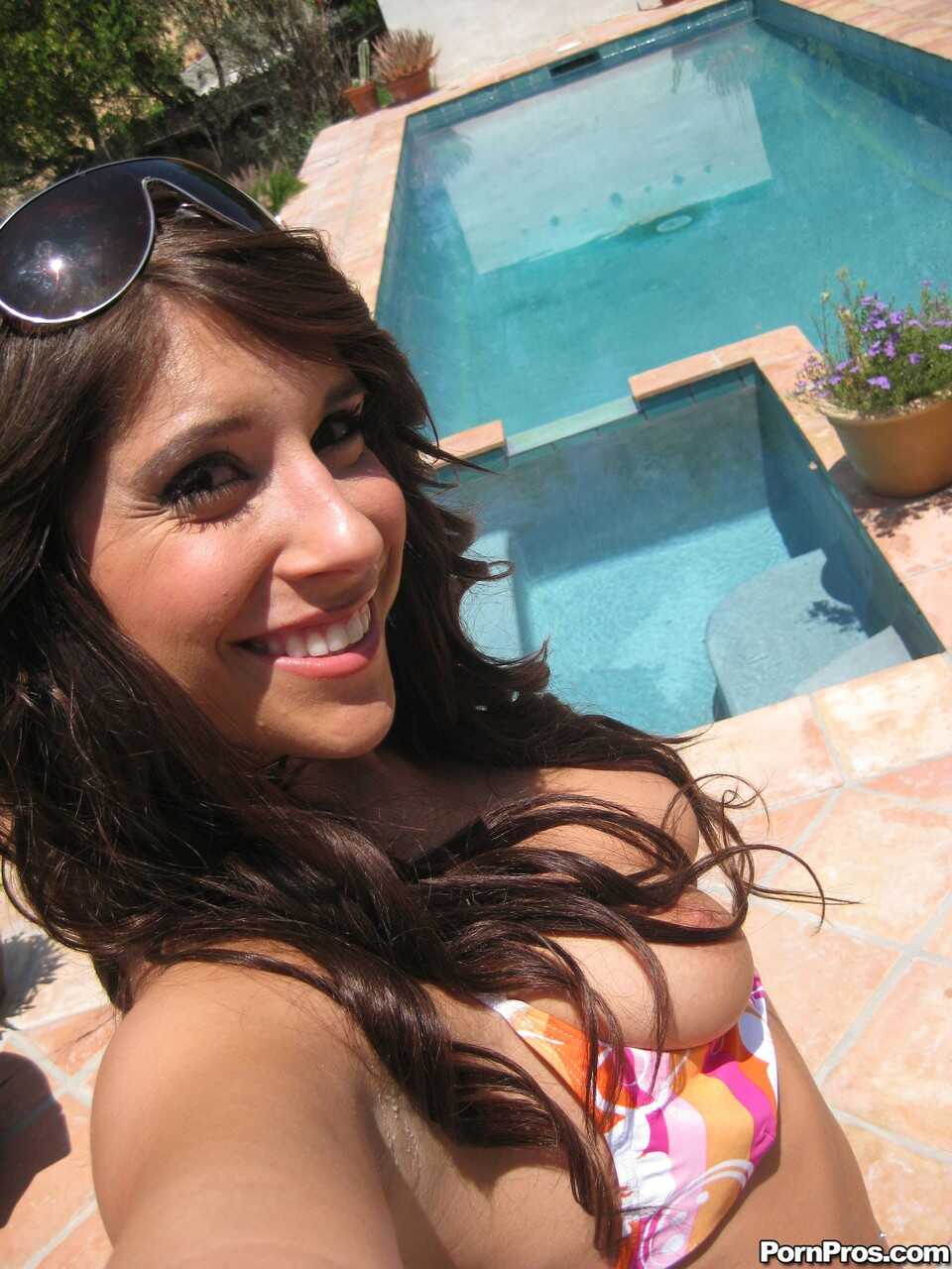 Cheating Wife Miley Ann Shows Off Her Medium Tits While Cutting Loose In The Pool - Miley Ann
