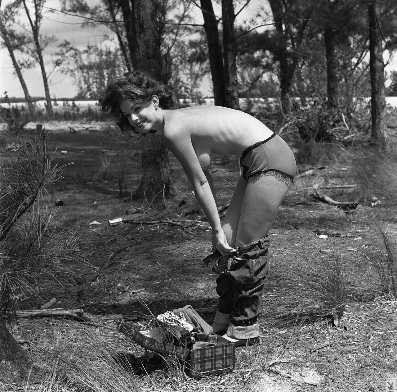 Black and White Playtime with Sexy Granny Myrna Weber: A Classic Playboy Photoshoot - Myrna Weber