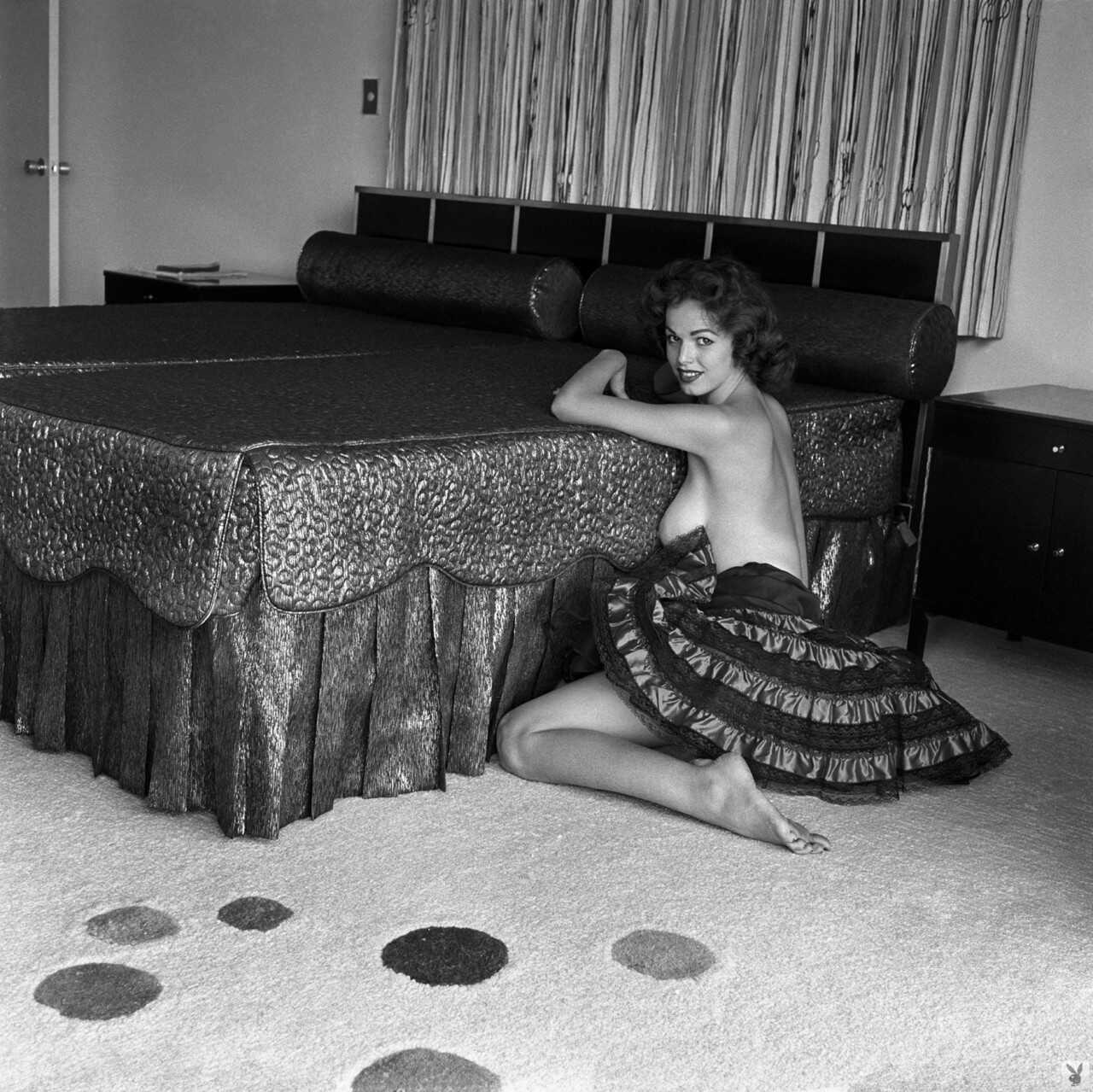 Black and White Playtime with Sexy Granny Myrna Weber: A Classic Playboy Photoshoot - Myrna Weber