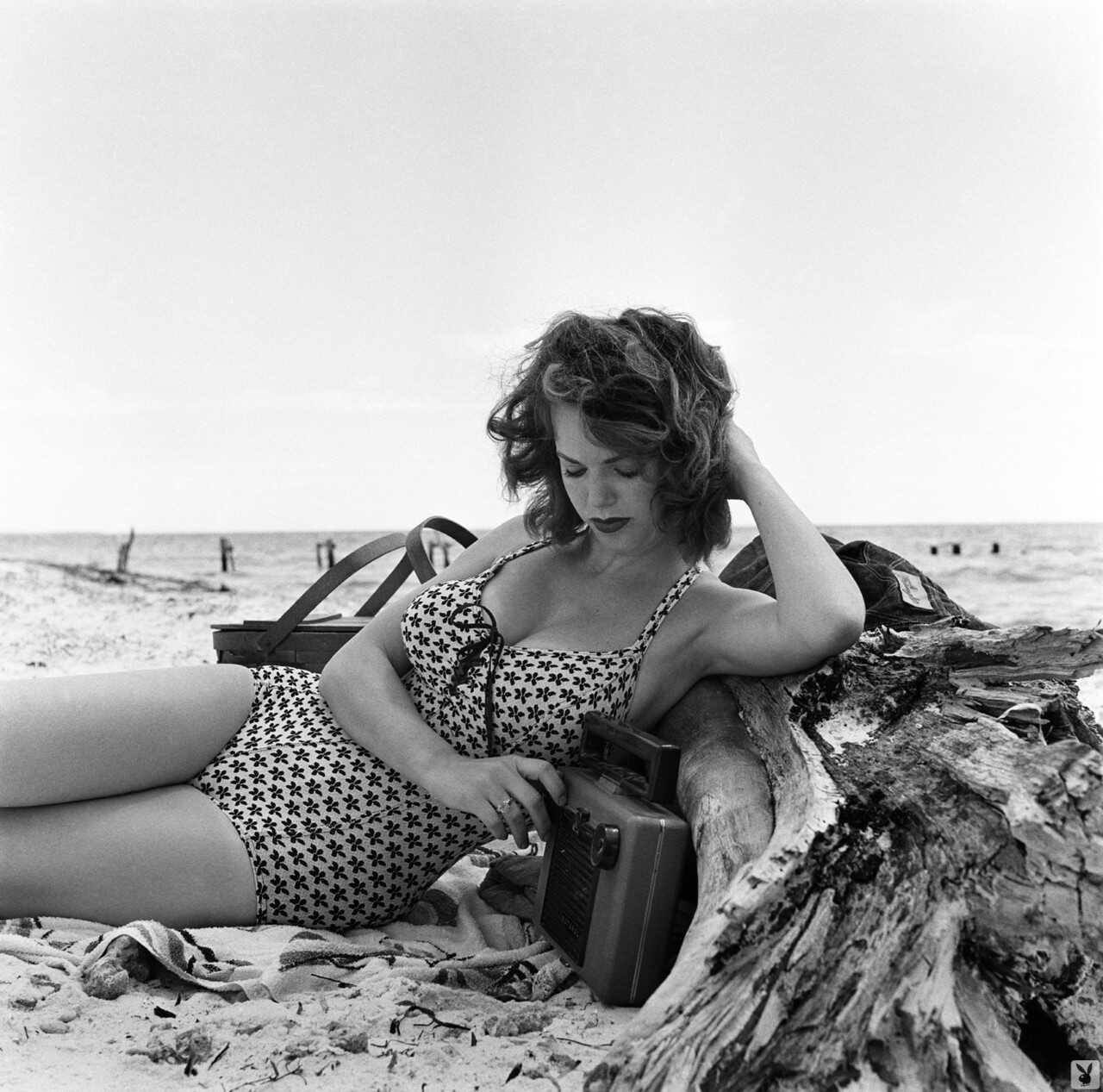 Black and White Playtime with Sexy Granny Myrna Weber: A Classic Playboy Photoshoot - Myrna Weber